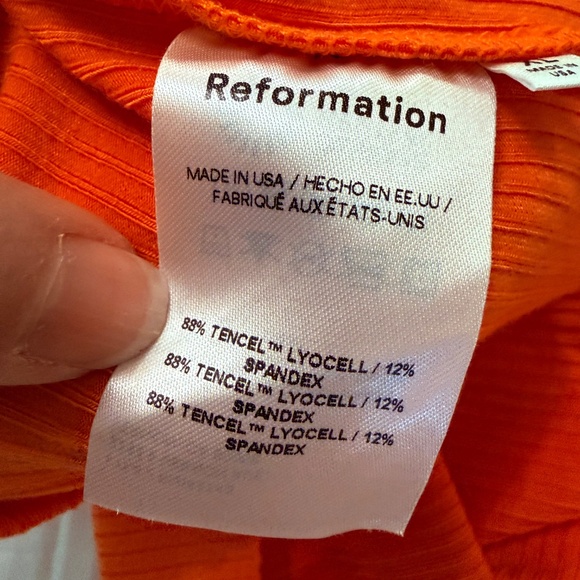 NWT Reformation size XL Laurena Knit Dress Citrus Ribbed Square Neck - Picture 12 of 14